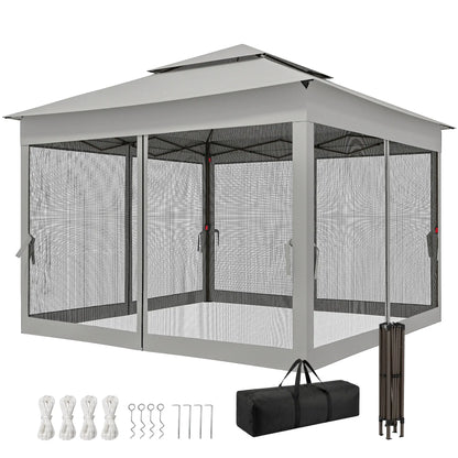 11' x 11' Pop Up Canopy Tent, Light Grey Pop Up Canopies Light Grey at Gallery Canada
