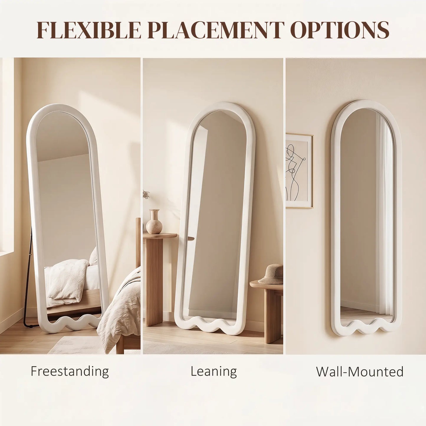 Full Length Mirror With Soft Padded Frame, White Full Length Mirrors at Gallery Canada