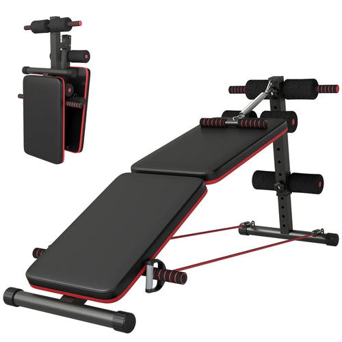 Foldable Sit Up Bench, Core Workout, Home Gym, Black