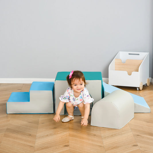 Foam Climbing Blocks, Toddler Play Set, Soft, Easy-Clean, Multicolor Baby Gym & Playmats Light Grey, Blue, Green at Gallery Canada