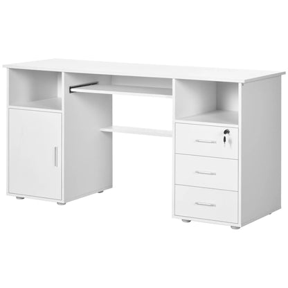 Computer Desk With Keyboard Tray, Drawers, White Computer Desks at Gallery Canada
