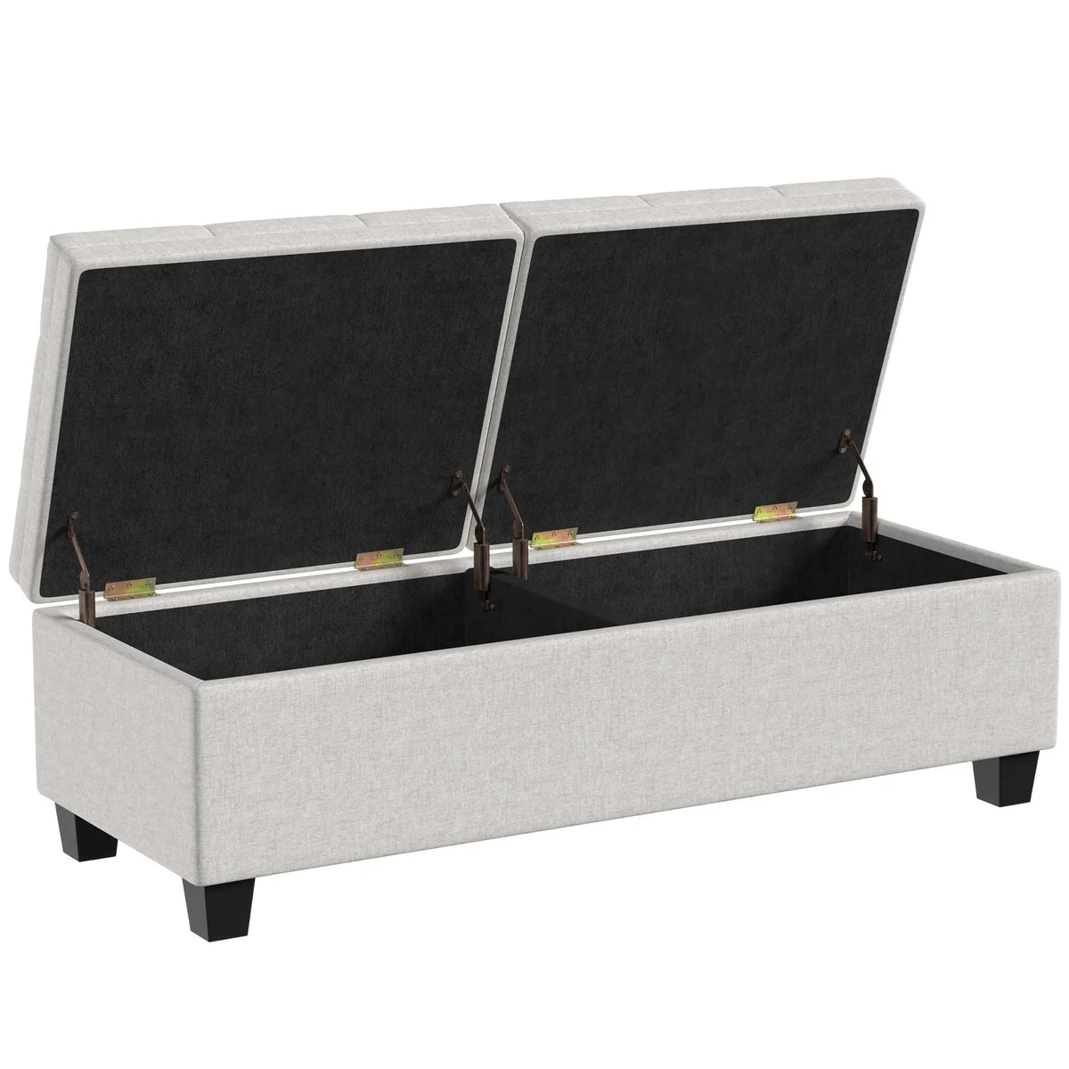 51.2" Storage Ottoman Bench, End of Bed Bench, Cream White Storage Ottomans & Benches at Gallery Canada