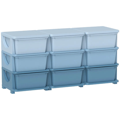 3 Tier Kids Toy Organizer, 9 Plastic Drawers, Blue Baby & Kids Storage at Gallery Canada