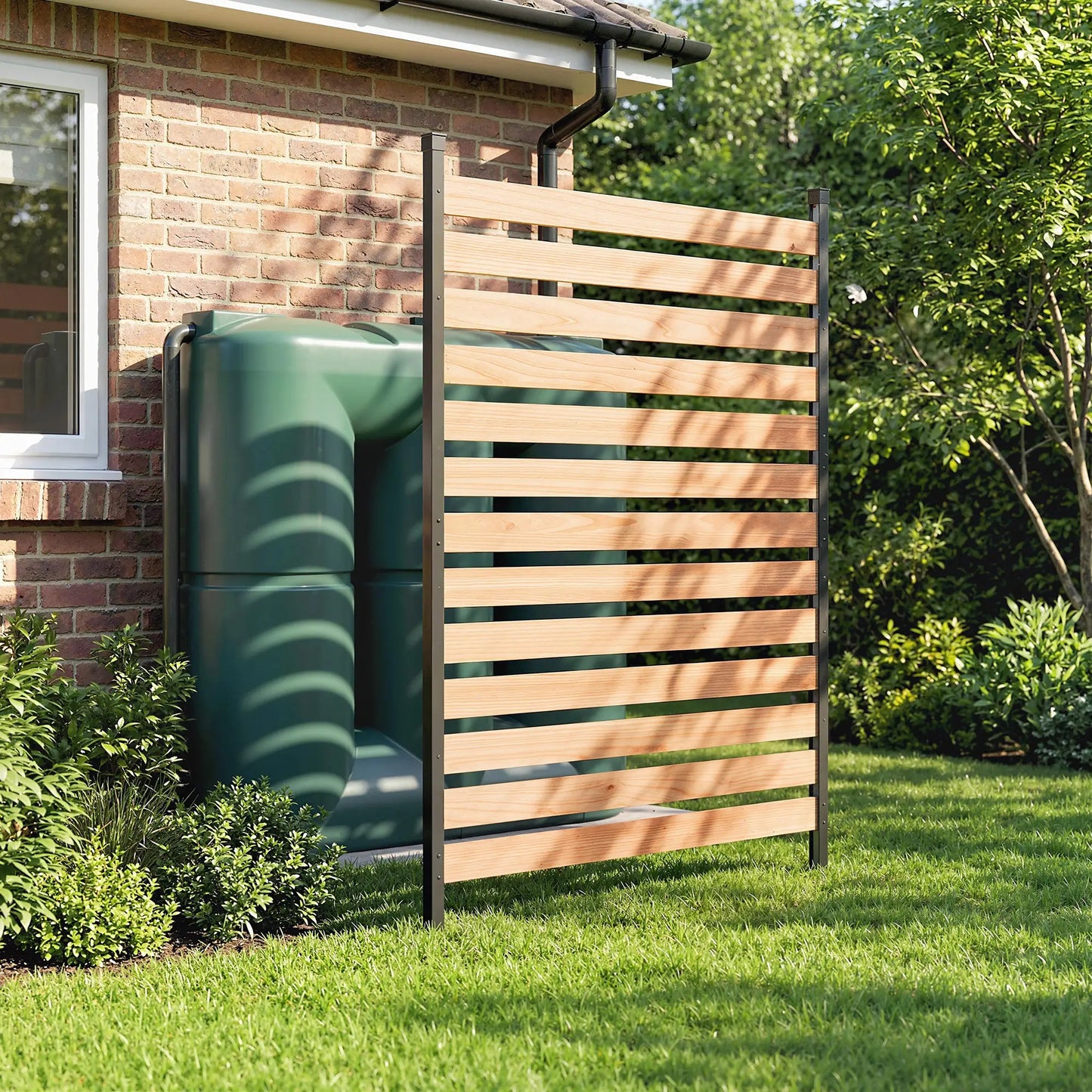 38" x 76" Privacy Screen Panel, Fir Wood Planks, Aluminum Posts, Hide Trash Cans Side Awnings at Gallery Canada