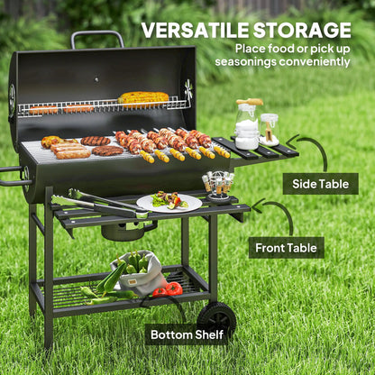 29 Inch Charcoal BBQ Grill With Foldable Table, Black Charcoal BBQ Grils at Gallery Canada
