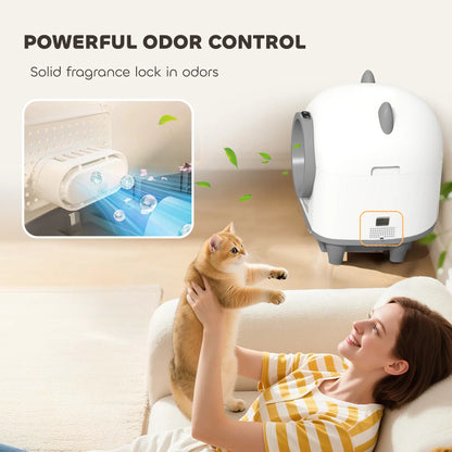 Automatic Cat Litter Box, App Control, Odor Isolation, Safety Protection Cat Litter Box Enclosures at Gallery Canada