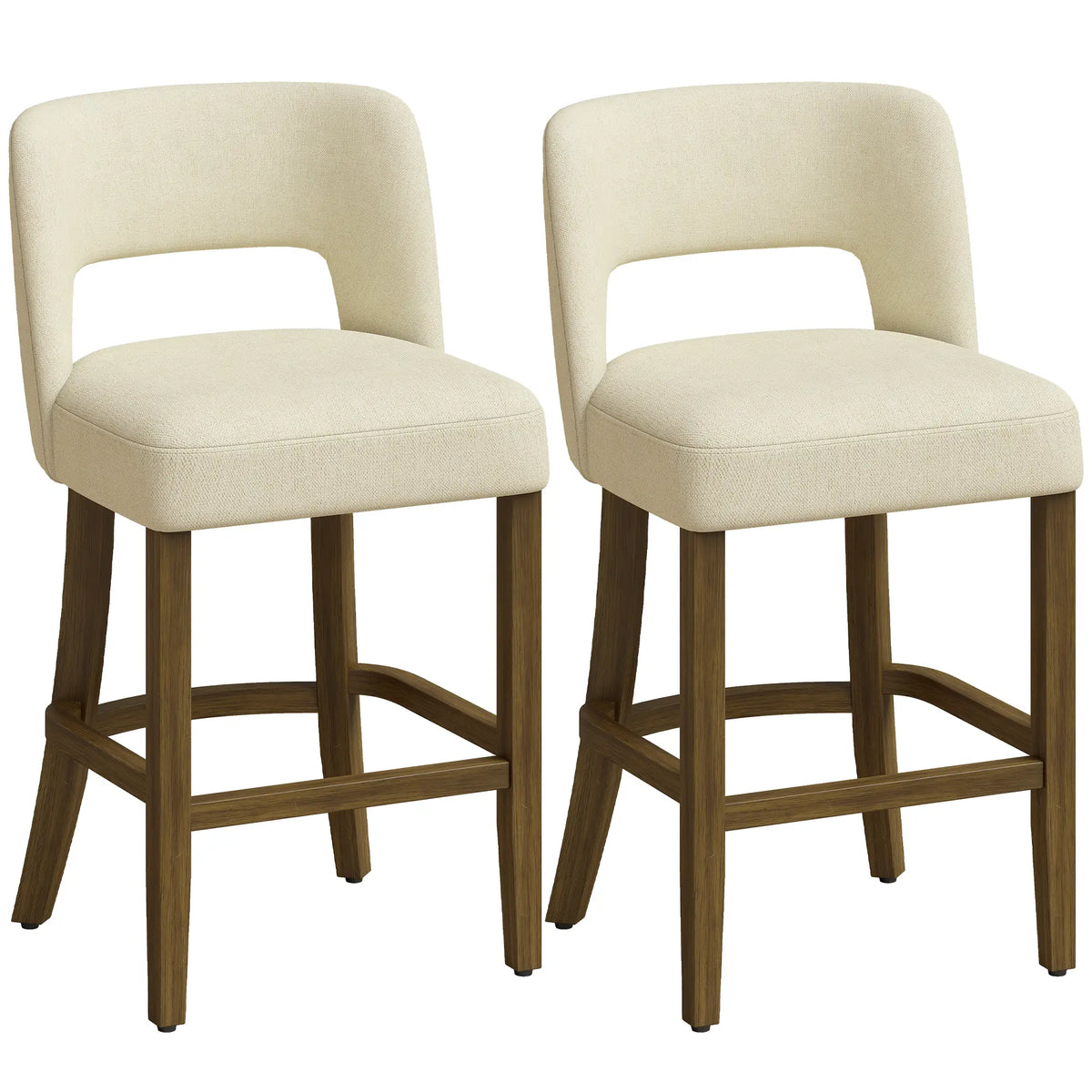 Bar Stools Set of 2, 26" Counter Height, Beige Bar Stools at Gallery Canada