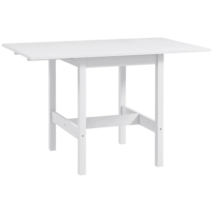 Solid Wood Kitchen Table, Farmhouse Drop Leaf, White Bar Tables & Dining Tables White at Gallery Canada