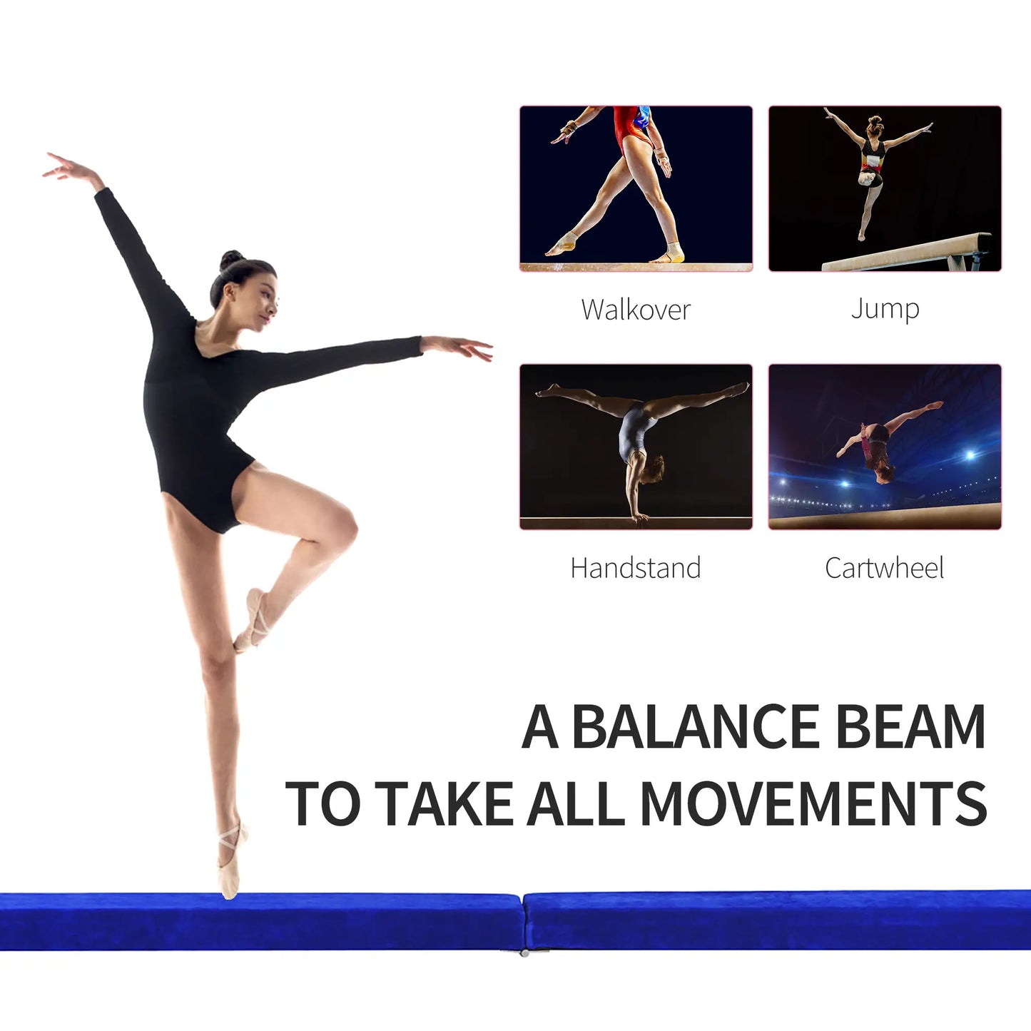 7ft Folding Balance Beam, Gymnastics Beam with Wood Core, Blue Gymnastics Mats at Gallery Canada