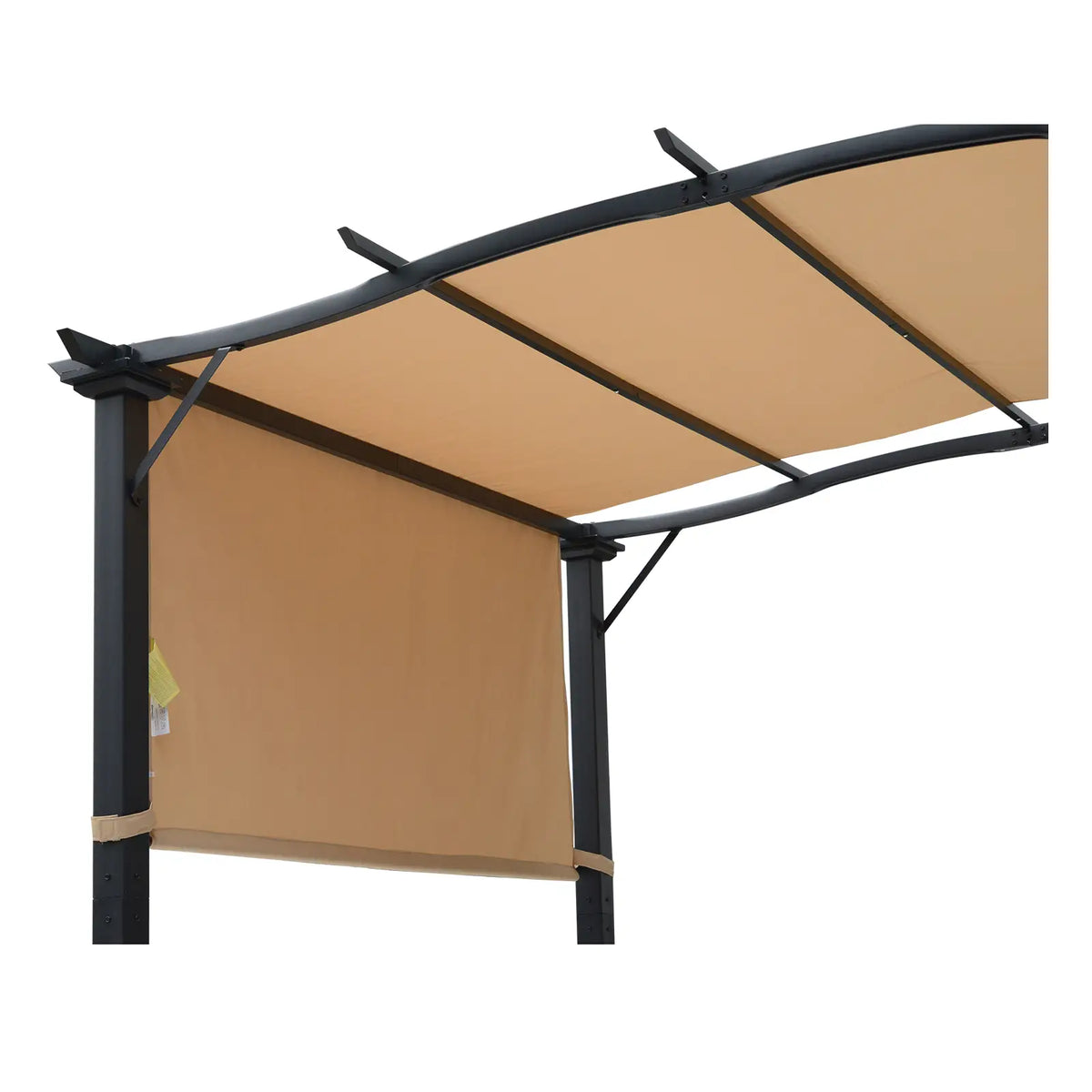 10'X8' Outdoor Pergola Gazebo With 2 Side Canopies, Khaki Pergolas at Gallery Canada