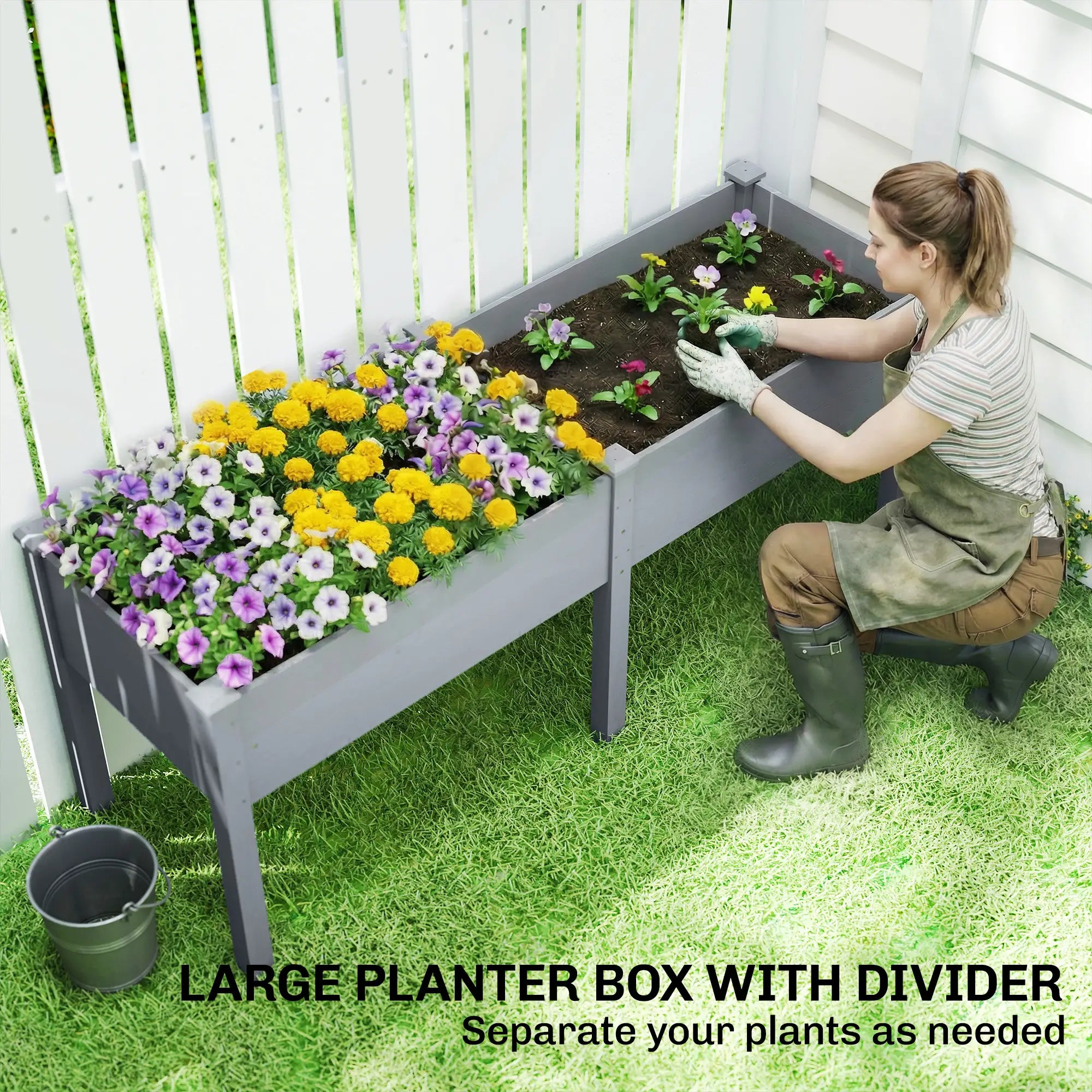 Wooden Raised Garden Bed With Legs, 72