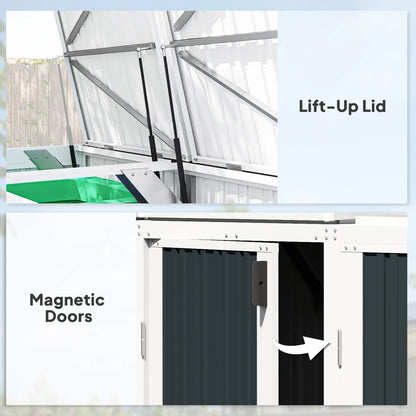 Outdoor Storage Shed, Rustproof Garbage Bin Shed, White And Grey Sheds at Gallery Canada