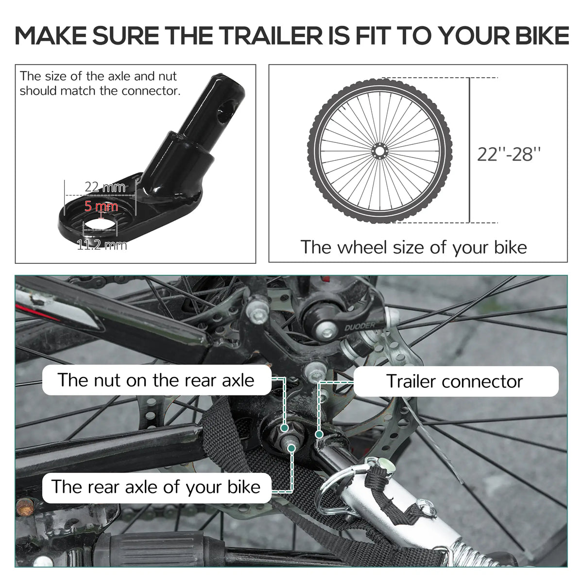 Bike Trailer, Bicycle Cargo Carrier, 16" Wheels, Hitch, Steel Frame, Black Bike Cargo Trailers at Gallery Canada