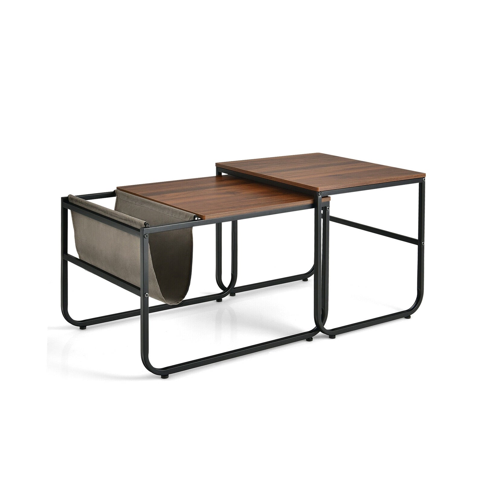 Nesting Coffee Tables, Set of 2, Side Pocket, Brown Coffee Tables at Gallery Canada