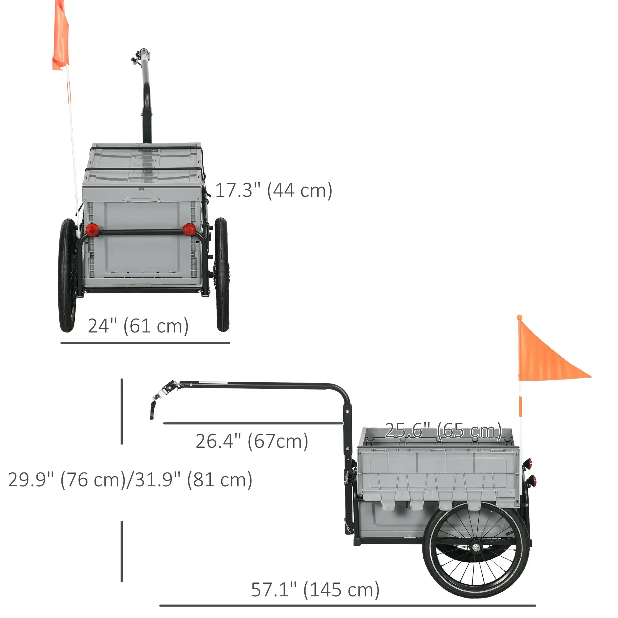 Steel Bike Trailer, Foldable Storage Box, Safe Reflectors, Max Load 88LBS Bike Cargo Trailers at Gallery Canada