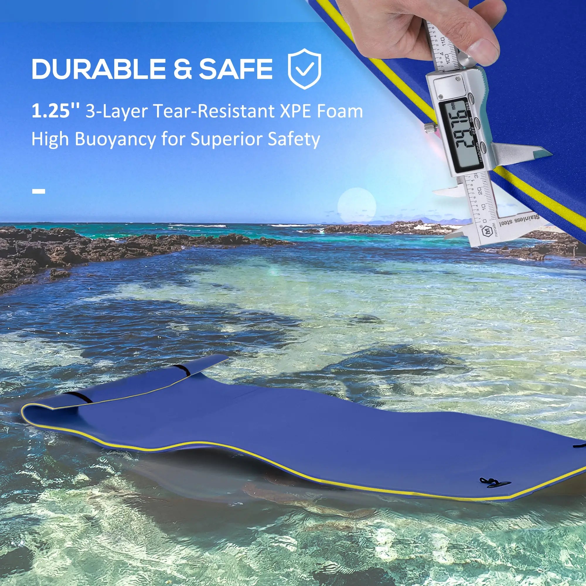 10' x 5' Roll-Up Pool Float Pad, Water Mat for Lakes, Oceans, Pools, Blue Floating Water Mats at Gallery Canada