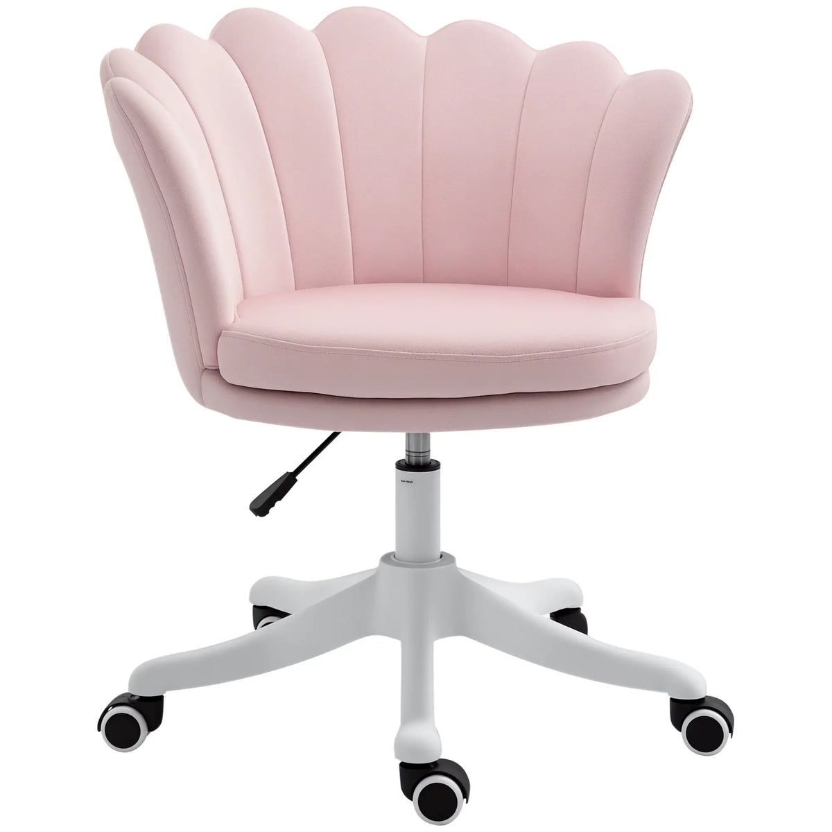 Adjustable Height Study Chair, Mid Back Velvet, Swivel Wheels, Pink Task Chairs Pink at Gallery Canada