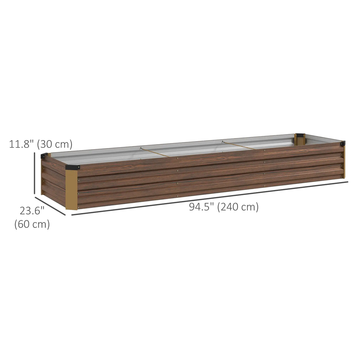 8'x2'x1' Galvanized Raised Bed, Elevated Planter Box, Dark Brown Raised Garden Beds at Gallery Canada