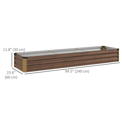 8'x2'x1' Galvanized Raised Bed, Elevated Planter Box, Dark Brown Raised Garden Beds at Gallery Canada