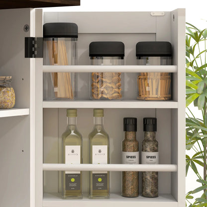 64" Tall Kitchen Pantry Cabinet, Adjustable Shelves, White Kitchen Pantry Cabinets at Gallery Canada