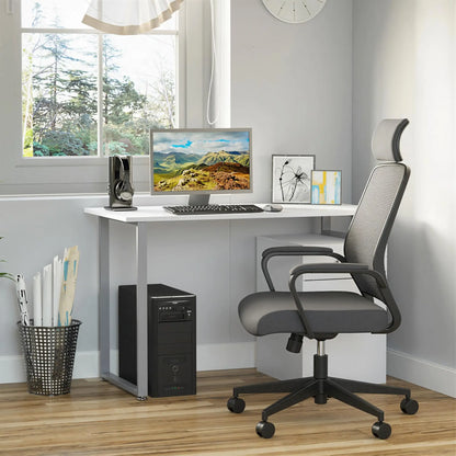 47" Computer Desk With Reversible File Drawers, White Writing Desks at Gallery Canada