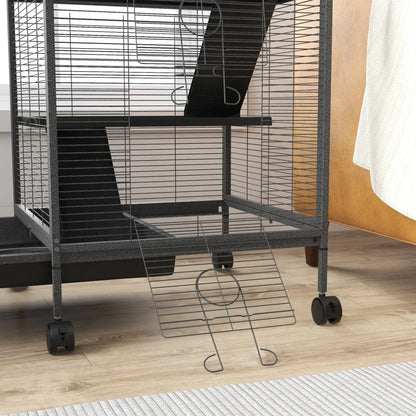Steel Small Animal Cage, Guinea Pig, Ferret, Chinchilla, Kitten, Rabbit, Black Houses & Habitats at Gallery Canada
