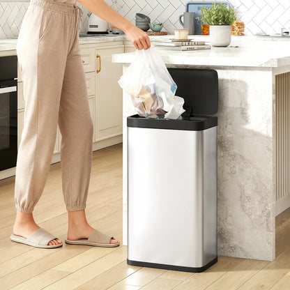 12 Gallon Sensor Can, Automatic Garbage Can, Stainless Steel, Silver Household Supplies at Gallery Canada