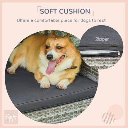 Wicker Pet House Dog Bed for Indoor/Outdoor Rattan Furniture with Cushion Houses, Kennels & Pens at Gallery Canada