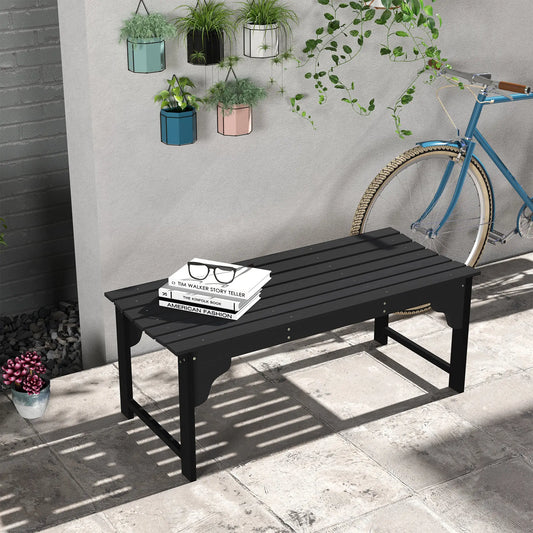 Wooden Garden Bench, Patio Double Park Bench, Black Outdoor Benches Black at Gallery Canada