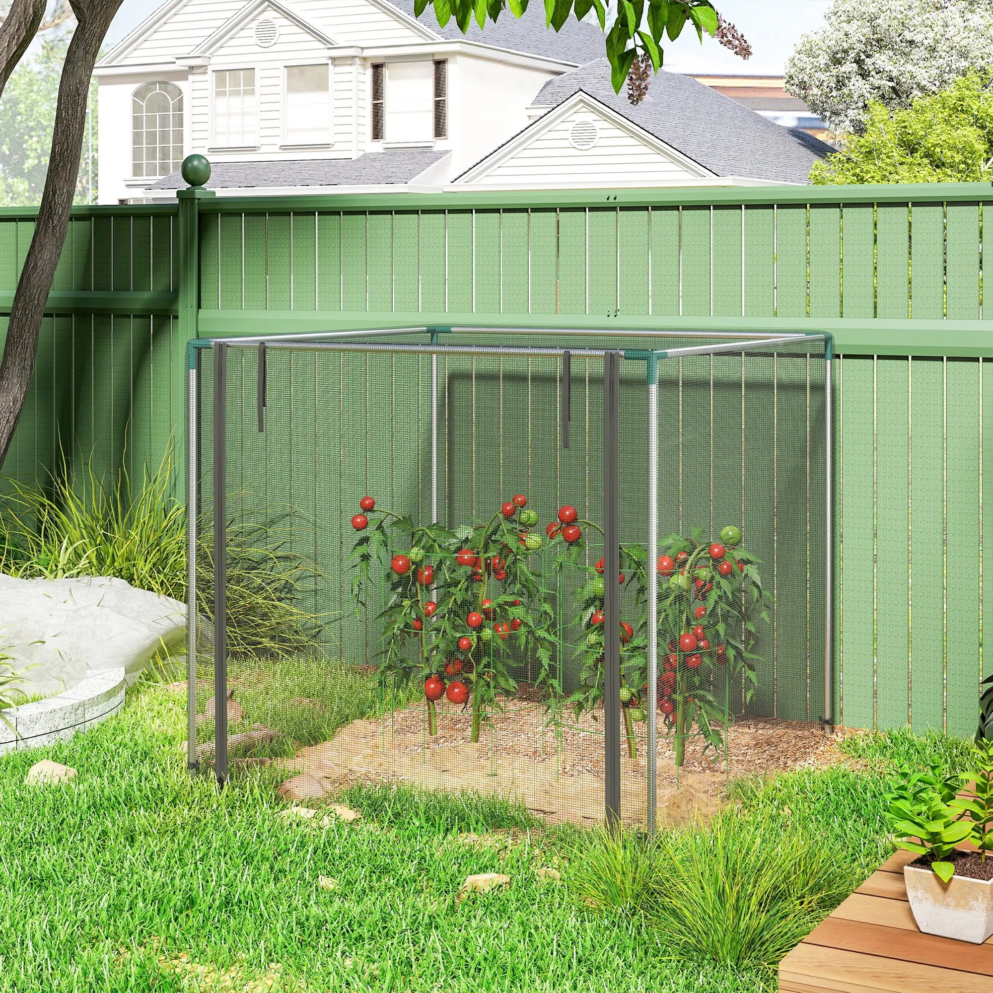 Galvanized Steel Crop Cage, Plant Tent, 4' x 4', Black Crop Cage at Gallery Canada