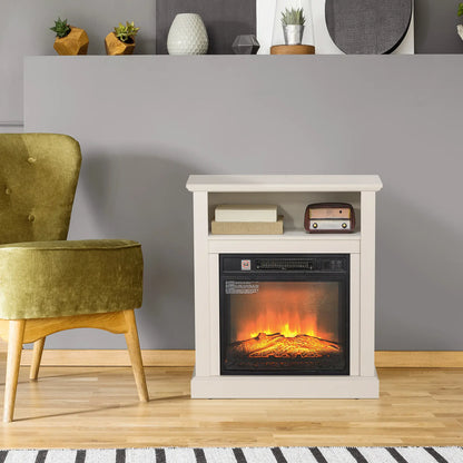 27" Freestanding Electric Fireplace, 1400W Heater with Timer, White Electric Fireplaces at Gallery Canada