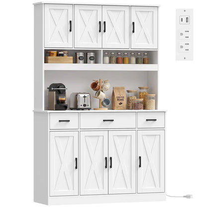 73 In Pantry Cabinet With Charging Station, White Kitchen Pantry Cabinets at Gallery Canada