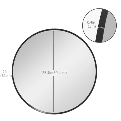 24" Round Wall Mirror, Modern Home Decor for Bedroom Living Room Bathroom, Black Wall Mirrors at Gallery Canada