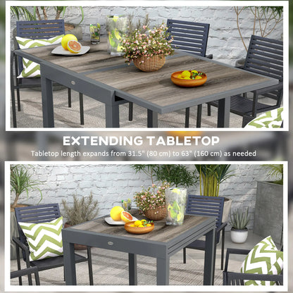 Extendable Dining Table, Rectangular Outdoor Table, Aluminum Frame, Plastic Top, Beige Patio Dinning Tables at Gallery Canada