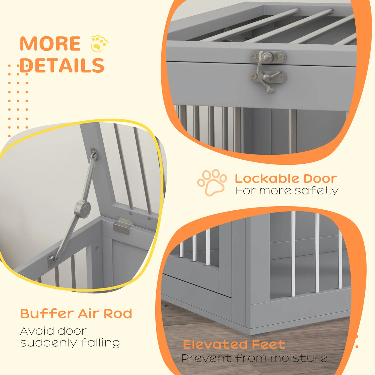 31.5" Dog Crate Furniture, Double Doors, Medium Dogs, Grey Houses, Kennels & Pens at Gallery Canada