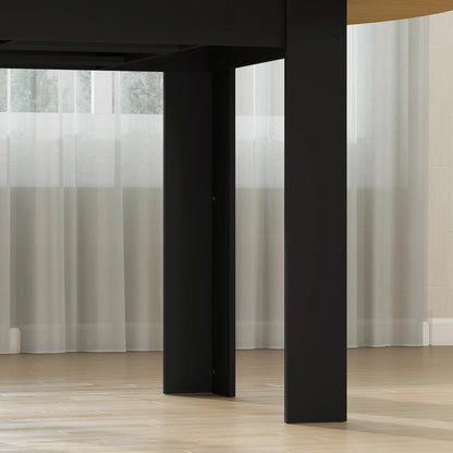 Extendable Round to Oval Dining Table, Oak Black, Black Dining Tables at Gallery Canada