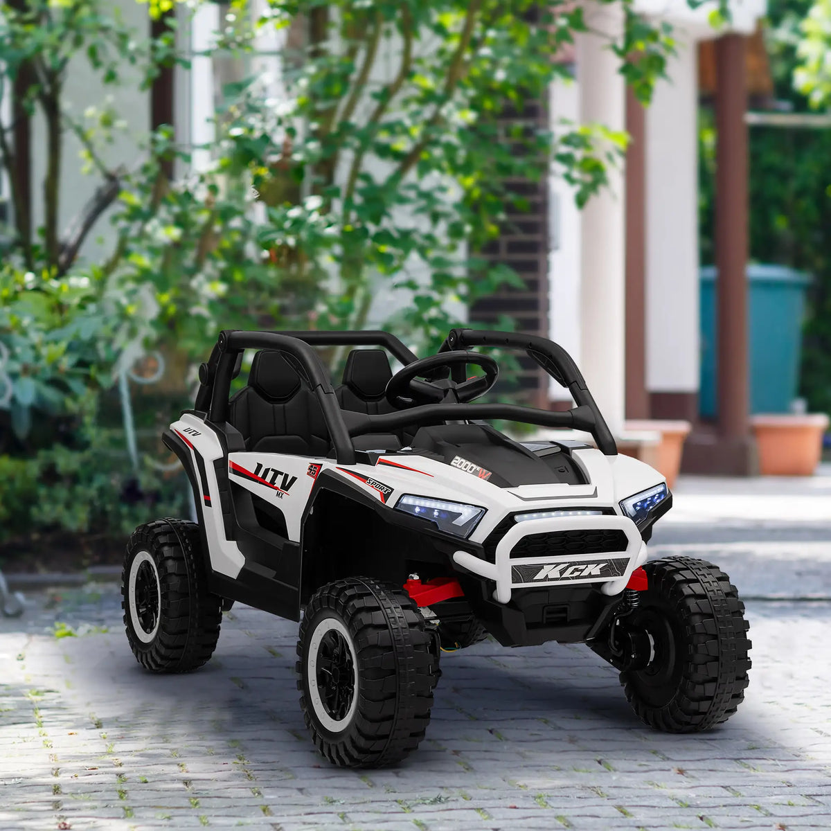 2 Seater 24V 7AH Electric Ride On Truck, White Electric Toy Cars at Gallery Canada