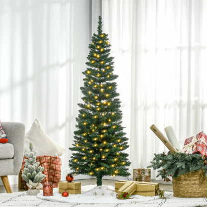 7' Pre Lit Artificial Pencil Christmas Tree, Green Pencil Christmas Trees at Gallery Canada