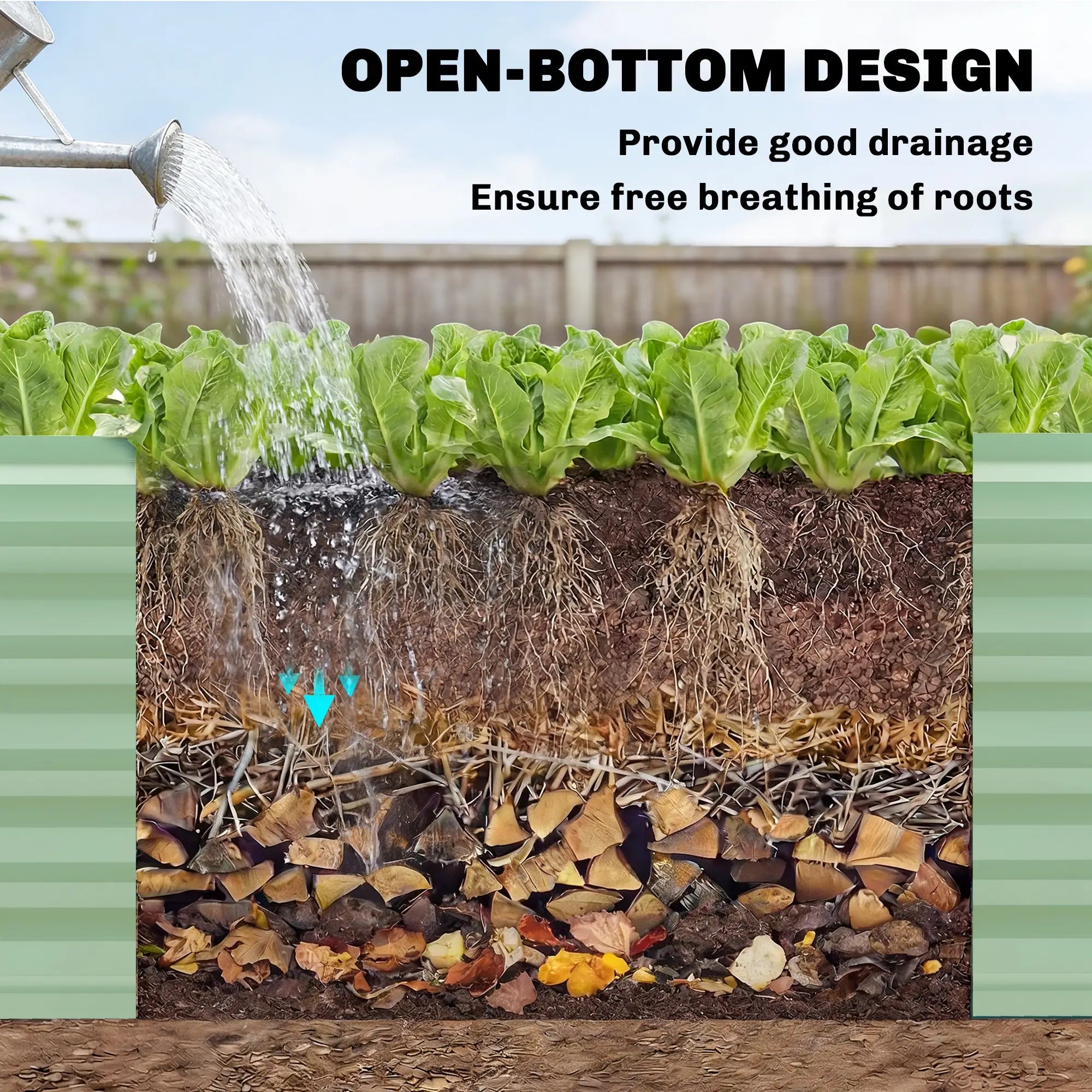 8 x 2.6 x 1.5ft Galvanized Raised Garden Bed, Light Green Planter Box, Light Green Galvanized Planter Boxes at Gallery Canada