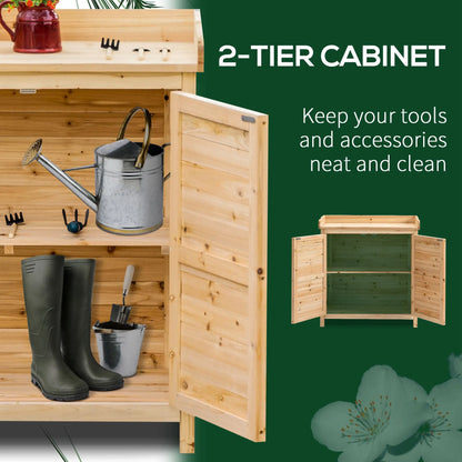 Wood Garden Shed, Compact Outdoor Storage Cabinet, Natural Sheds at Gallery Canada