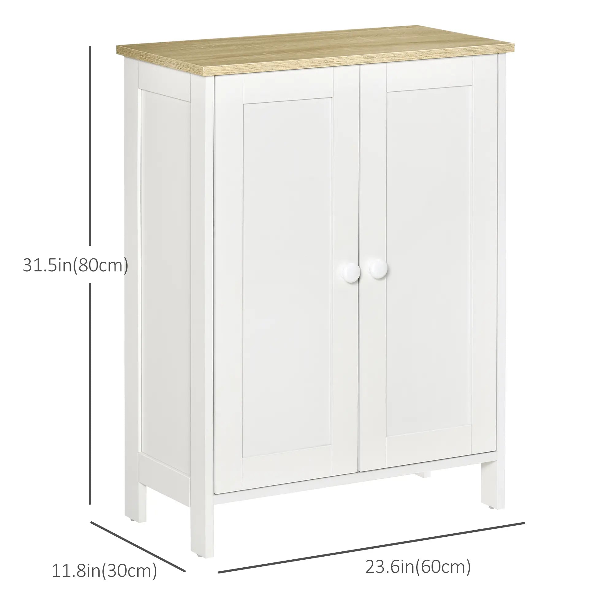 Storage Cabinet with Doors, 2 Adjustable Shelves, Living Room, Bathroom Storage Cabinets at Gallery Canada