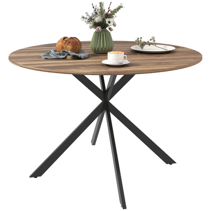 47 Inch Round Kitchen Table, Industrial Dining Table, Dark Brown Black Dining Tables at Gallery Canada