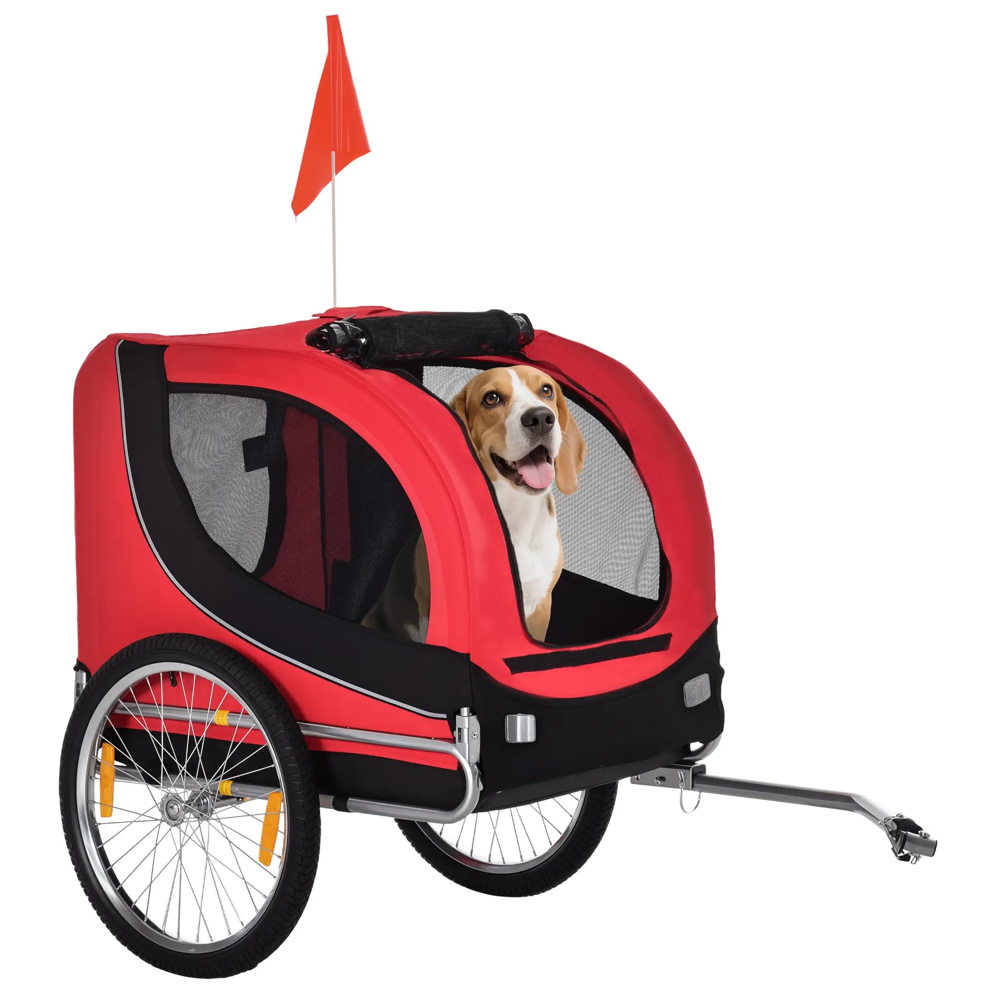 Dog Bike Trailer, Pet Cart Bicycle, Wagon Cargo Carrier, Red Dog Bike Trailers & Strollers Red and Black at Gallery Canada