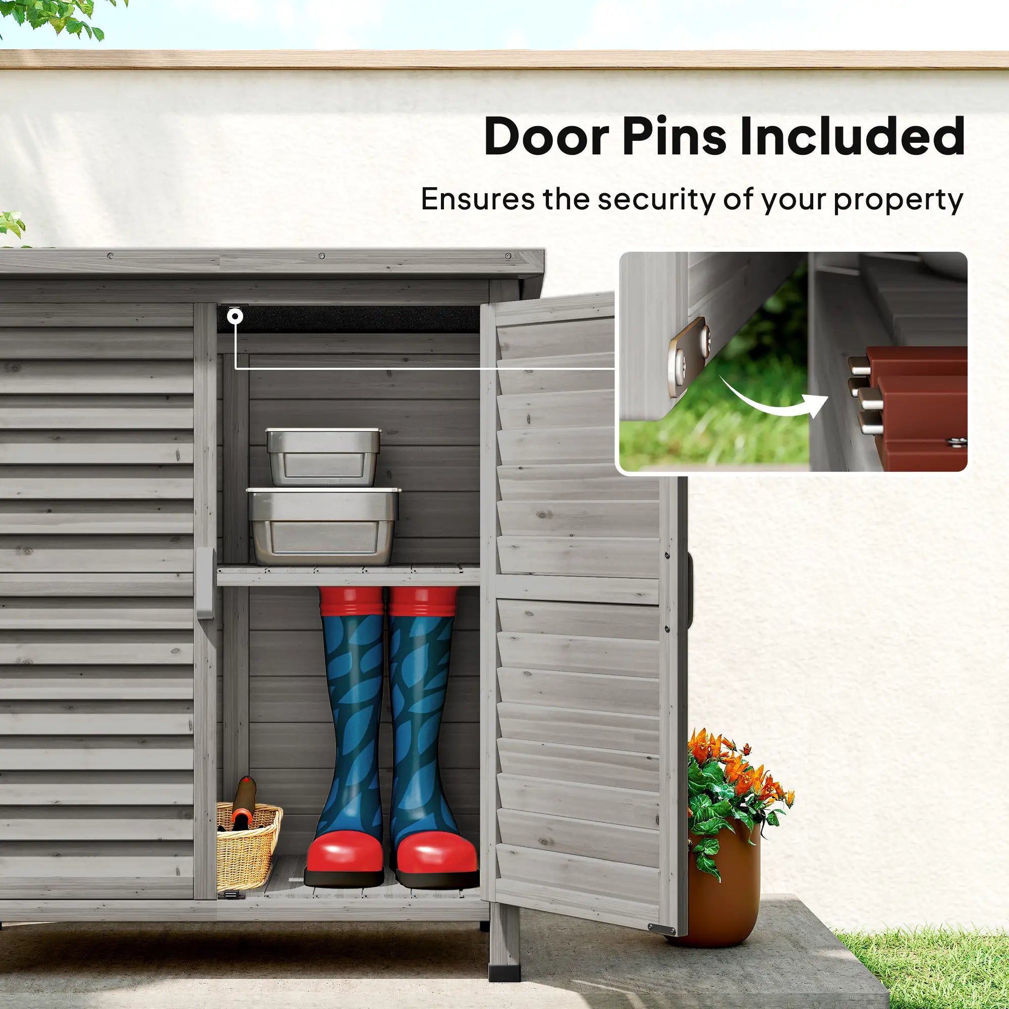 Wooden Garden Storage Shed, 2 Door, 34