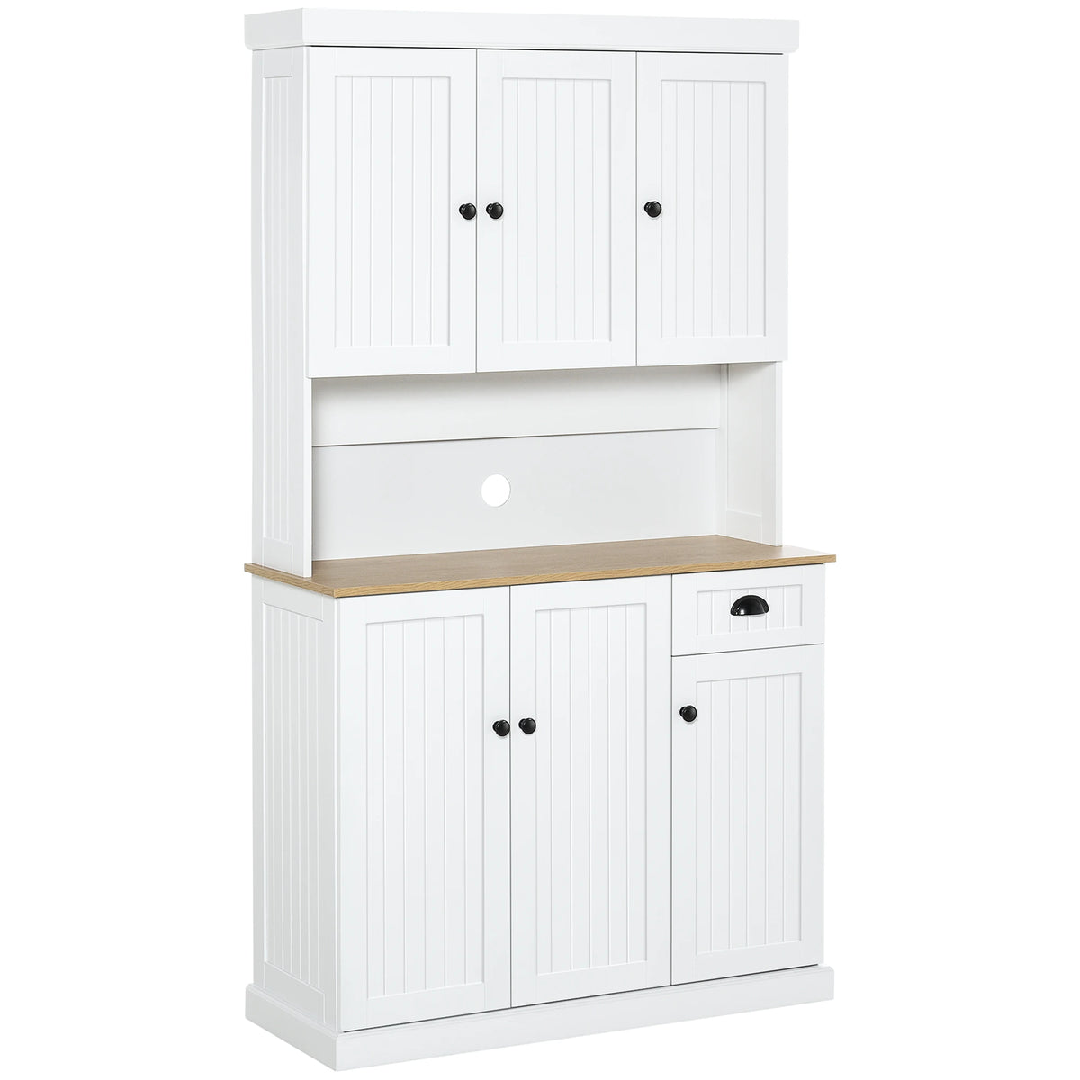 71 Kitchen Pantry Buffet, Hutch Storage Cabinet, Microwave Stand, Oak, White Kitchen Pantry Cabinets at Gallery Canada