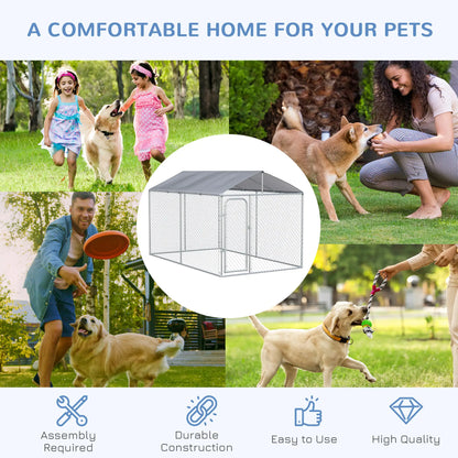 Outdoor Dog Kennel, Heavy Duty Playpen With Cover, 13.1' x 7.5' x 7.5' Houses, Kennels & Pens at Gallery Canada