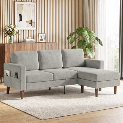 78 In L Shaped 3 Seater Sofa with Ottoman, Grey L Shaped Couchs at Gallery Canada