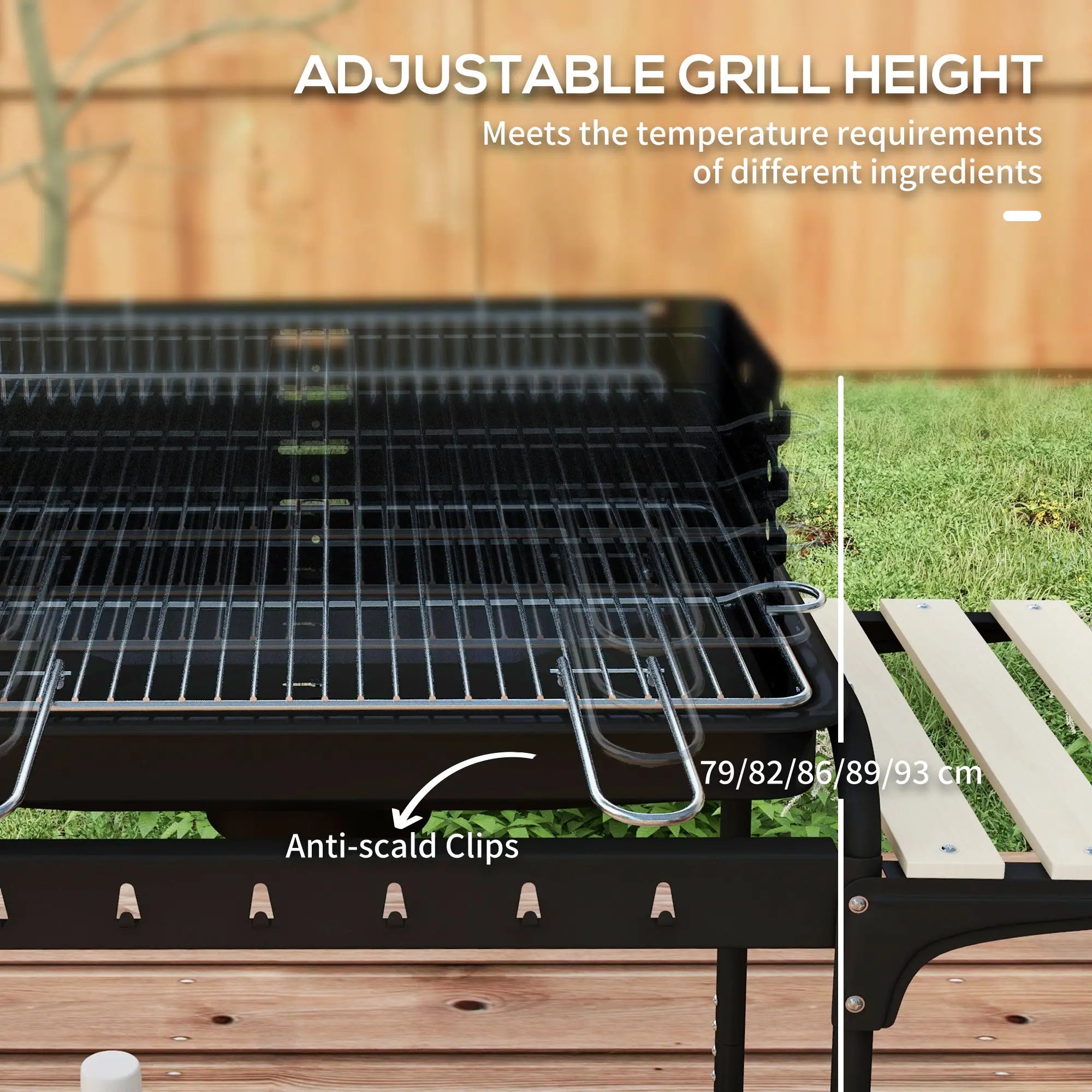 Charcoal Barbecue Grill, Adjustable Height, Portable Trolley With Ash Catcher, Wheels, Black Charcoal BBQ Grils at Gallery Canada