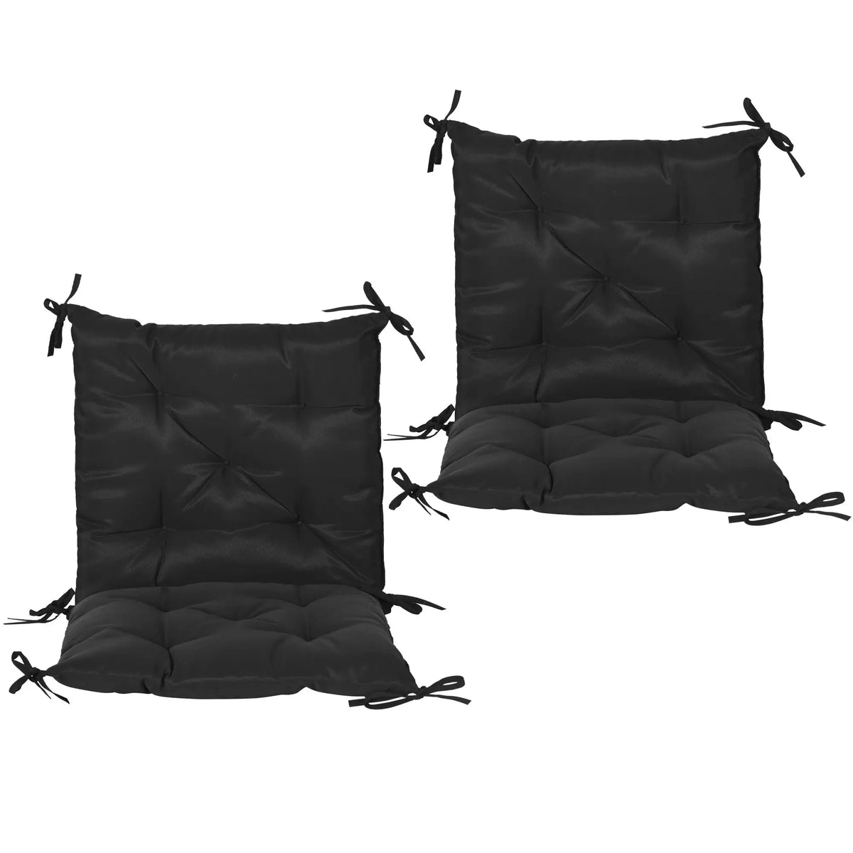 Patio Chair Cushions Set of 2, 39"x20"x3", Tufted, Black Patio Chair Cushions at Gallery Canada