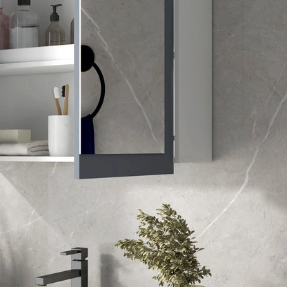 Wall Mounted Bathroom Mirror Cabinet, Double Doors, Adjustable Shelves, White Mirror Medicine Cabinets at Gallery Canada